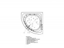 Акриловая ванна Акватек Юпитер UPT150-0000005 150x150 с гидромассажем и фронтальной панелью