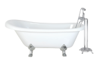 Акриловая ванна Cerutti Spa CLASSIC CT9323 157x77, отдельностоящая, хром